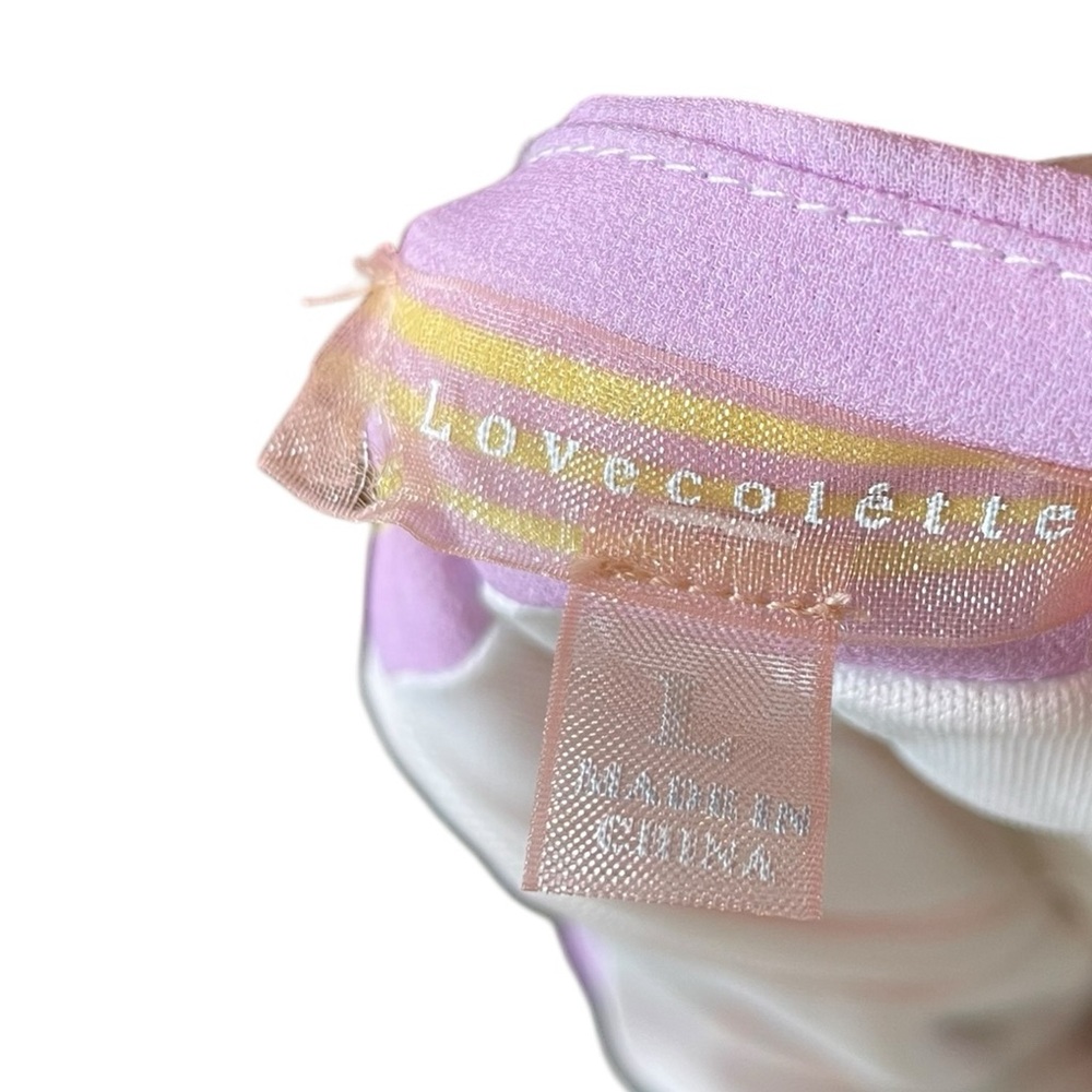 Love Colette Pastel Pink Purple Green Femme Preppy Striped Tiered Maxi Dress - Picture 5 of 6